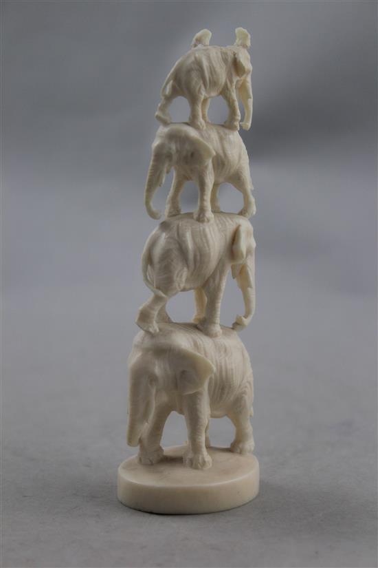 Four Japanese ivory carvings, late 19th / early 20th century, 5.4cm (4)